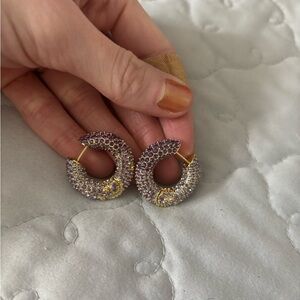 Kendra Scott purple stone Huggie earrings